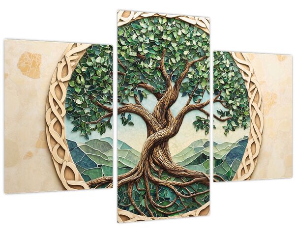 Slika – Ispleteno drvo života (90x60 cm)