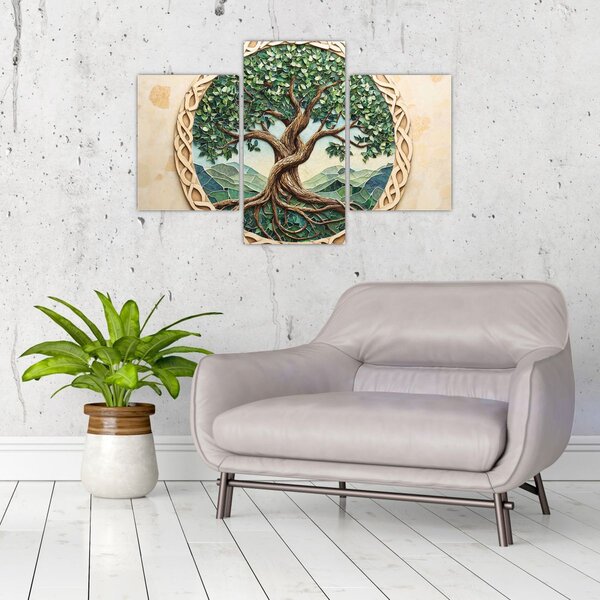Slika – Ispleteno drvo života (90x60 cm)