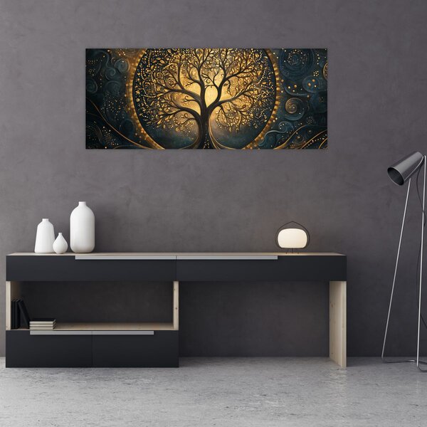 Slika – Drvo sa zlatnom aurom (120x50 cm)