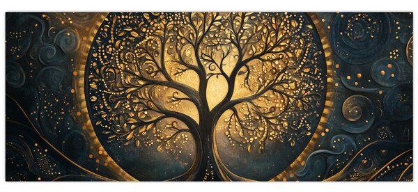 Slika – Drvo sa zlatnom aurom (120x50 cm)