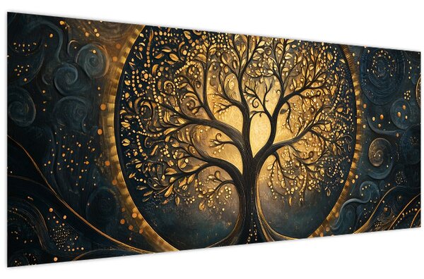 Slika – Drvo sa zlatnom aurom (120x50 cm)