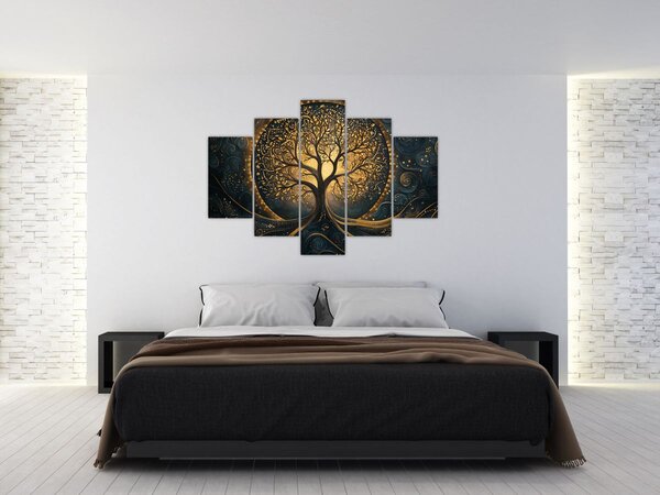 Slika – Drvo sa zlatnom aurom (150x105 cm)