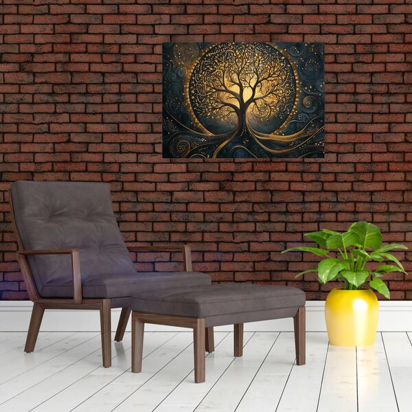 Slika – Drvo sa zlatnom aurom (70x50 cm)