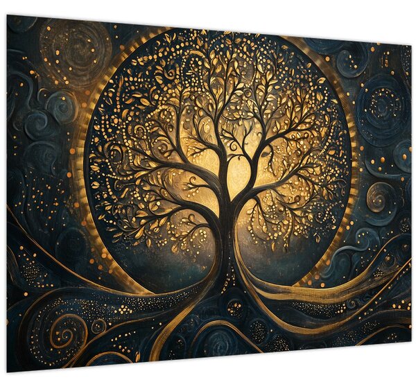 Slika – Drvo sa zlatnom aurom (70x50 cm)