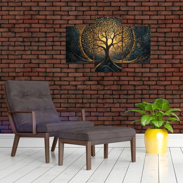 Slika – Drvo sa zlatnom aurom (90x60 cm)