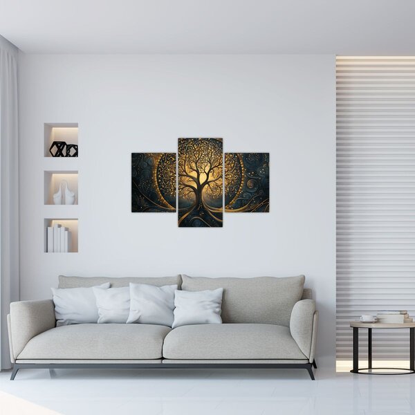 Slika – Drvo sa zlatnom aurom (90x60 cm)