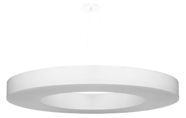 Bijela viseća svjetiljka s tekstilnim sjenilom ø 90 cm Galata Slim – Nice Lamps