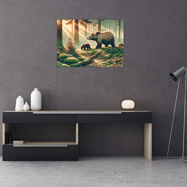 Slika - Medvjedi u šumi (70x50 cm)