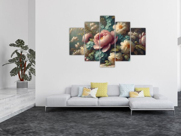 Slika - Prirodna mrtva s cvijećem - slika (150x105 cm)