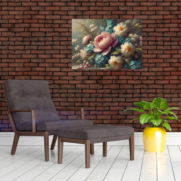 Slika - Prirodna mrtva s cvijećem - slika (70x50 cm)