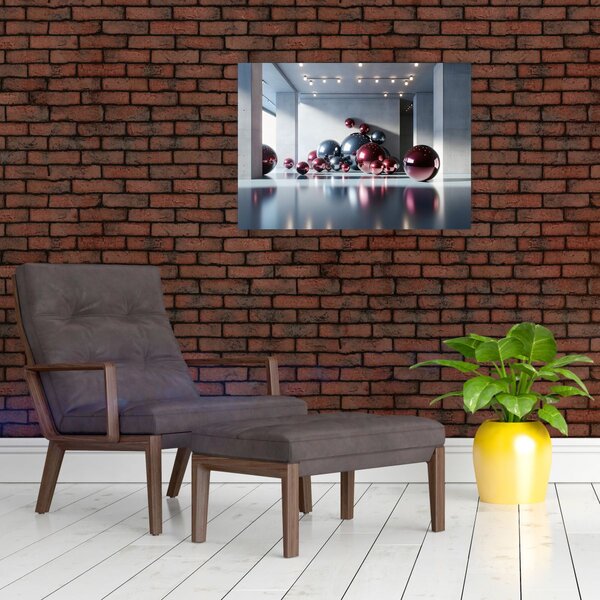 Slika - 3D prostor s kuglama II. (70x50 cm)