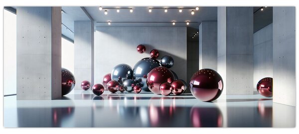 Slika - 3D prostor s kuglama II. (120x50 cm)