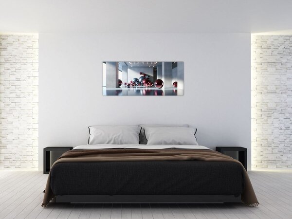 Slika - 3D prostor s kuglama II. (120x50 cm)