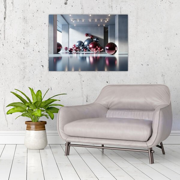 Slika - 3D prostor s kuglama II. (70x50 cm)