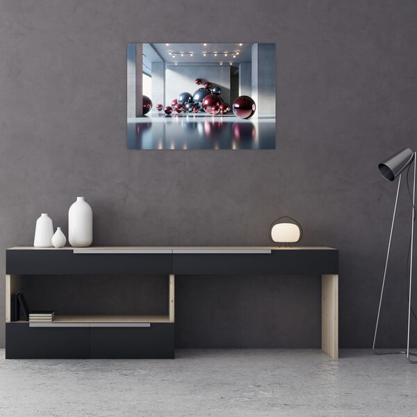 Slika - 3D prostor s kuglama II. (70x50 cm)