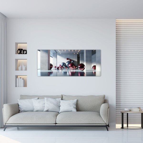 Slika - 3D prostor s kuglama II. (120x50 cm)