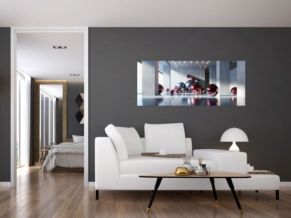 Slika - 3D prostor s kuglama II. (120x50 cm)