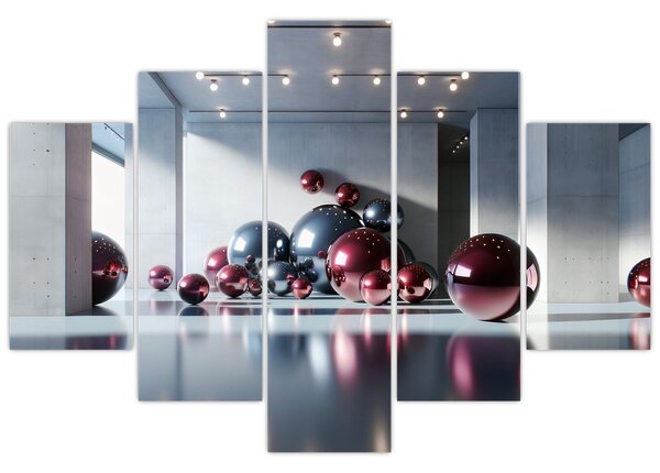 Slika - 3D prostor s kuglama II. (150x105 cm)