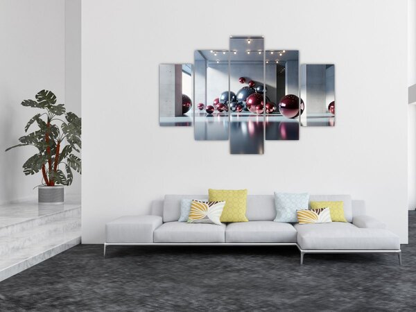 Slika - 3D prostor s kuglama II. (150x105 cm)