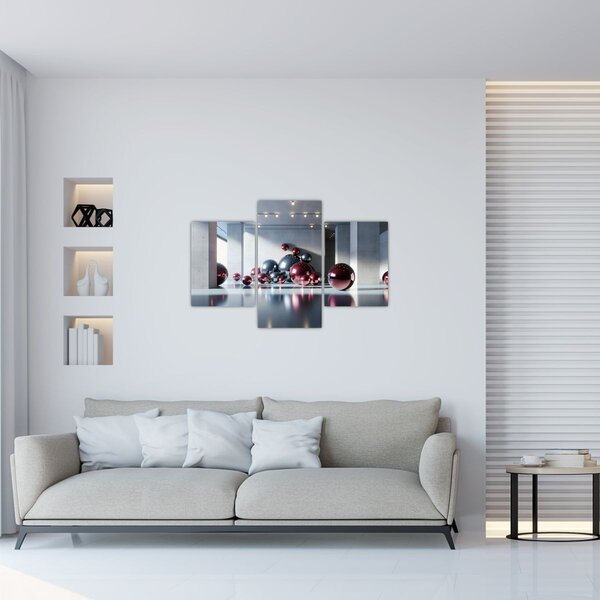 Slika - 3D prostor s kuglama II. (90x60 cm)