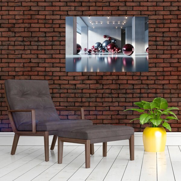 Slika - 3D prostor s kuglama II. (90x60 cm)