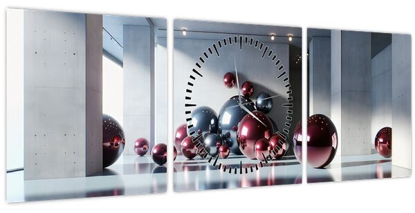 Slika - 3D prostor s kuglama II. (sa satom) (90x30 cm)