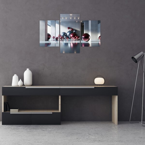 Slika - 3D prostor s kuglama II. (90x60 cm)