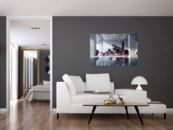Slika - 3D prostor s kuglama II. (90x60 cm)