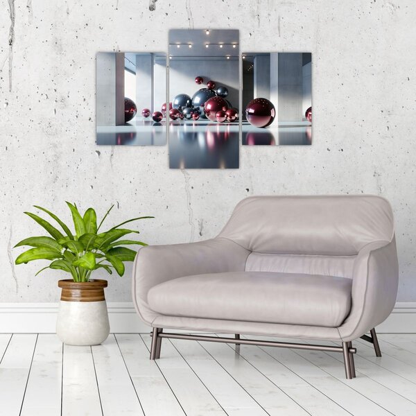 Slika - 3D prostor s kuglama II. (90x60 cm)