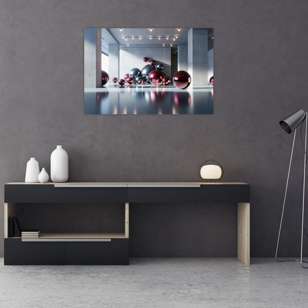 Slika - 3D prostor s kuglama II. (90x60 cm)