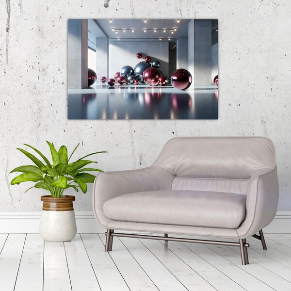 Slika - 3D prostor s kuglama II. (90x60 cm)