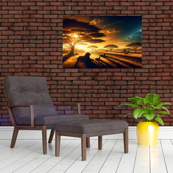 Slika - Lavovi u odmoru (90x60 cm)