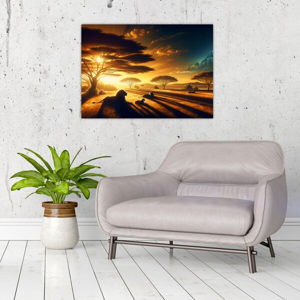 Slika - Lavovi u odmoru (70x50 cm)