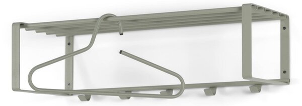 Prljavo zelena metalna zidna vješalica s policom 70 cm Rex – Spinder Design