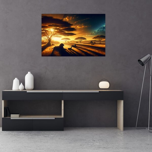 Slika - Lavovi u odmoru (90x60 cm)
