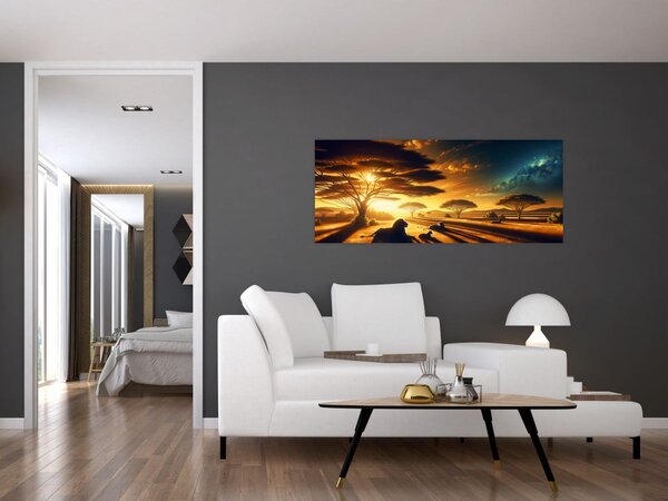 Slika - Lavovi u odmoru (120x50 cm)