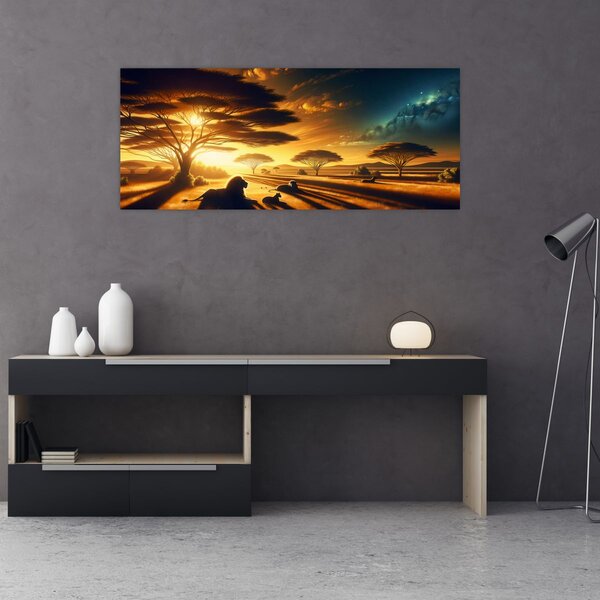 Slika - Lavovi u odmoru (120x50 cm)