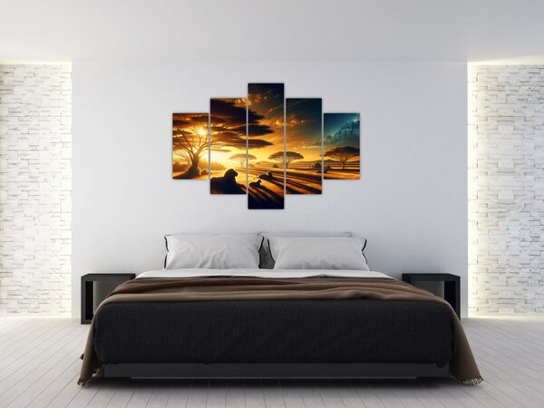 Slika - Lavovi u odmoru (150x105 cm)