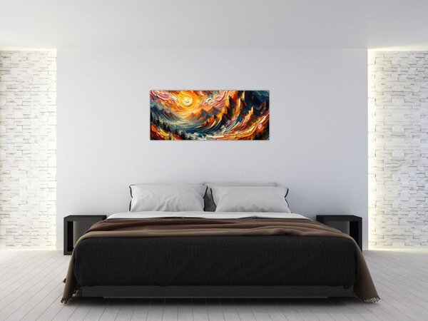 Slika - Planine okupane suncem (120x50 cm)