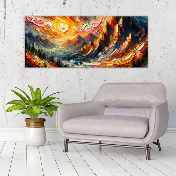 Slika - Planine okupane suncem (120x50 cm)