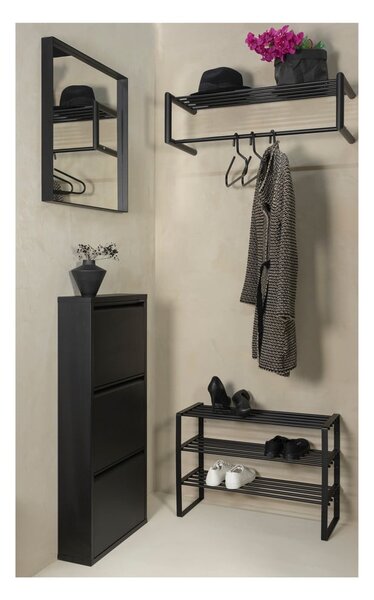 Crni metalni ormarić za cipele 70x48,5x29 cm Rex – Spinder Design