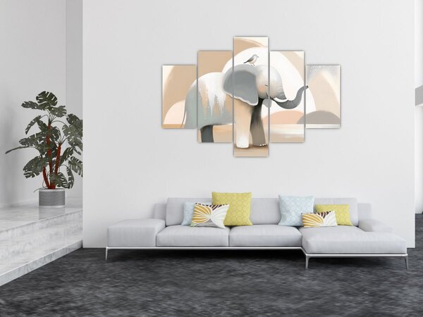 Slika - Slon u pastelnim bojama (150x105 cm)