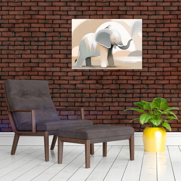Slika - Slon u pastelnim bojama (70x50 cm)