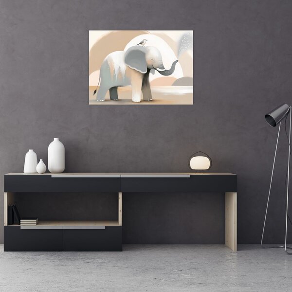 Slika - Slon u pastelnim bojama (70x50 cm)