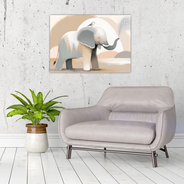 Slika - Slon u pastelnim bojama (70x50 cm)