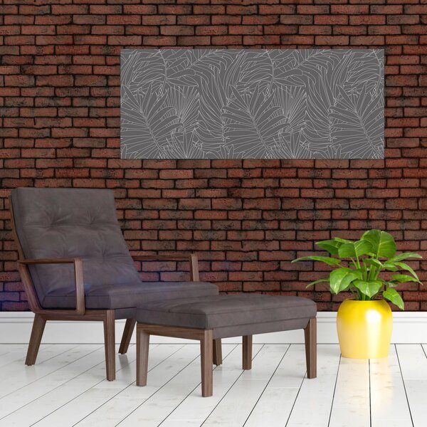 Slika - Sivo palmino lišće (120x50 cm)