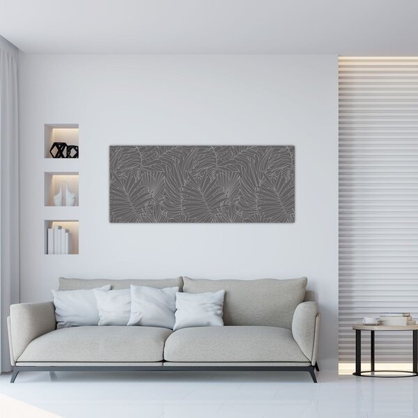 Slika - Sivo palmino lišće (120x50 cm)