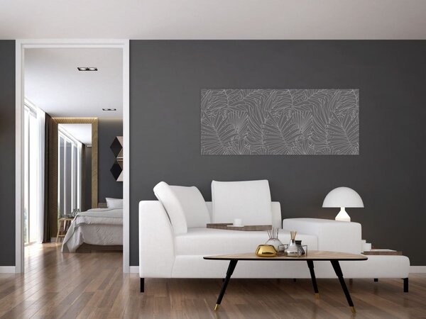Slika - Sivo palmino lišće (120x50 cm)
