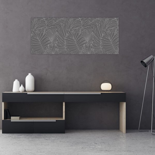 Slika - Sivo palmino lišće (120x50 cm)