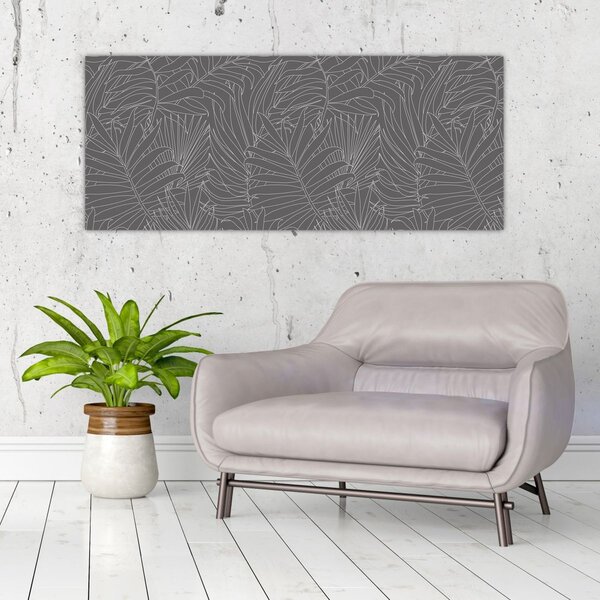 Slika - Sivo palmino lišće (120x50 cm)